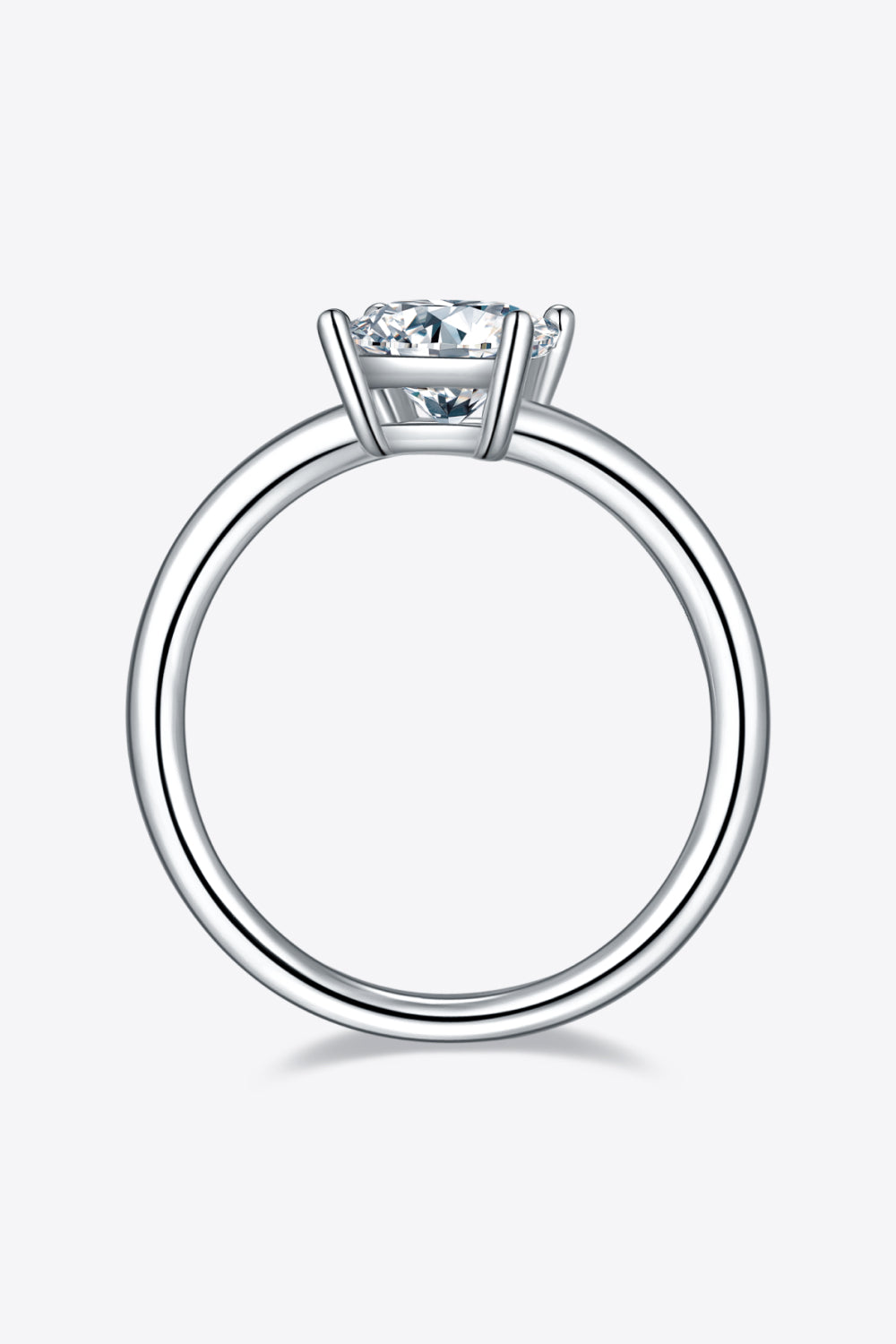 Women's Solitaire Rings with 1 Carat Moissanite in Sterling Silver