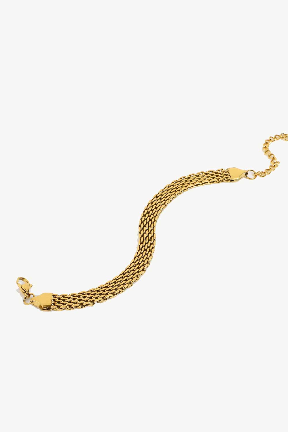 Women's Wide Chain Bracelet in 18K Gold Plating