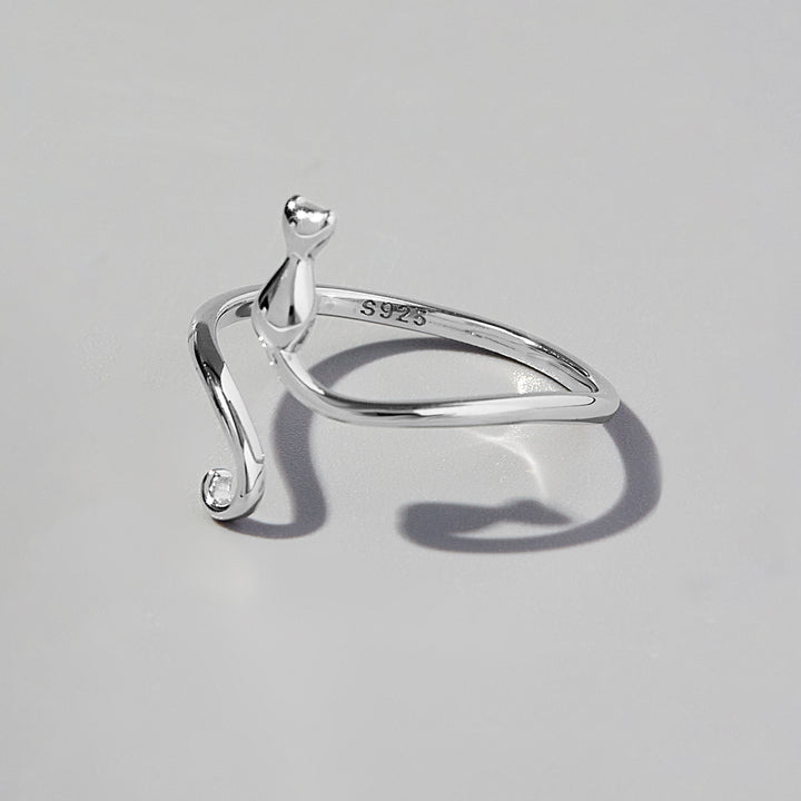 Women's Cat Shape Sterling Silver Rings