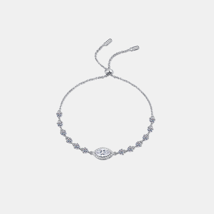 Women's 1 Carat Moissanite Sterling Silver Bracelet