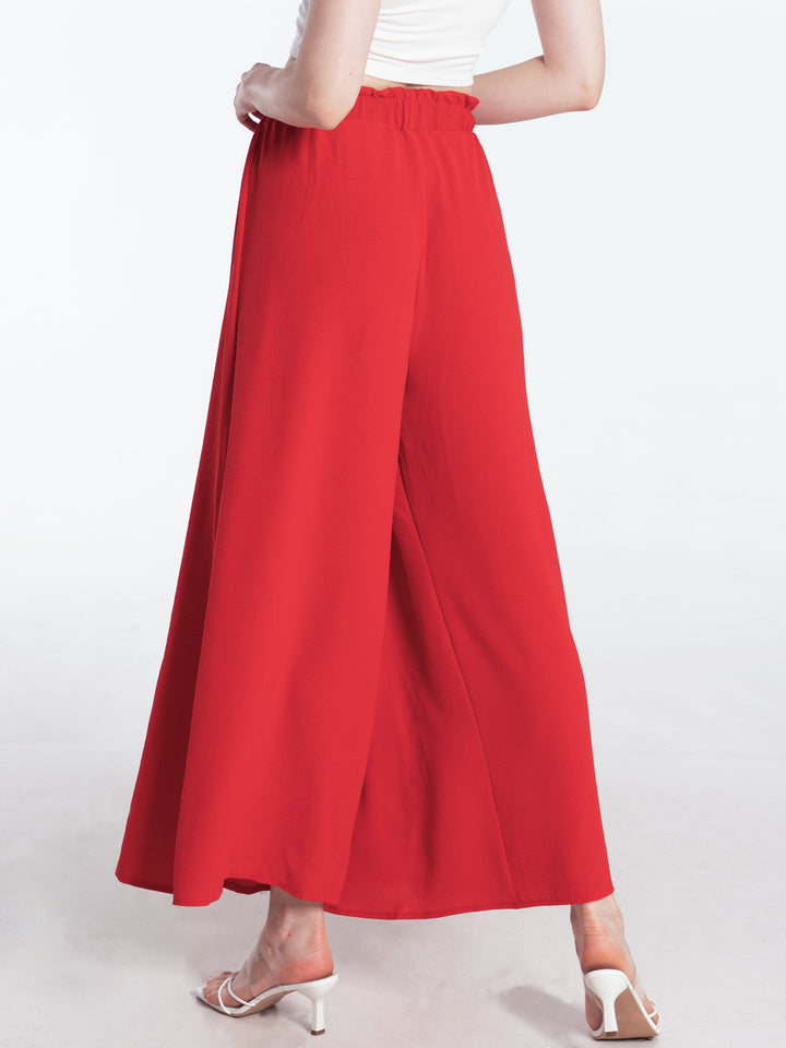 Women's Stylish Tied Slit Wide Leg Pants