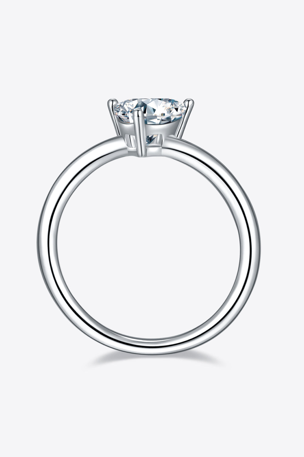 Women's Solitaire Rings with 1 Carat Moissanite in Sterling Silver