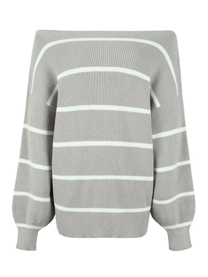 Women's Cozy Striped Drop Shoulder Sweater