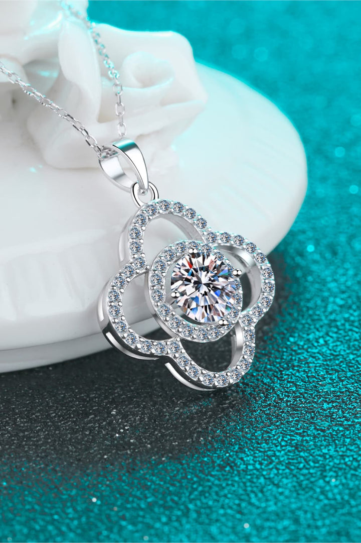 Women's Sparkling 1 Carat Moissanite Sterling Silver Necklace