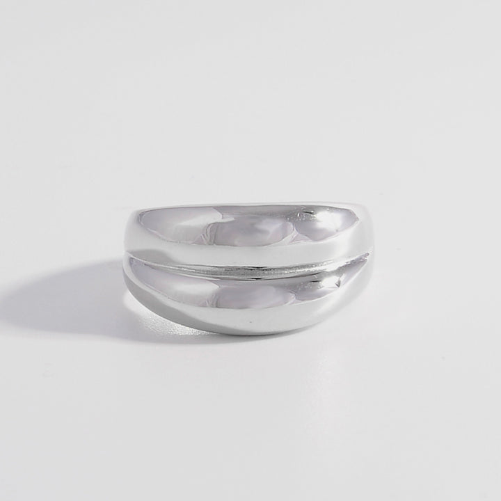 Women's Elegant Sterling Silver Bulging Rings