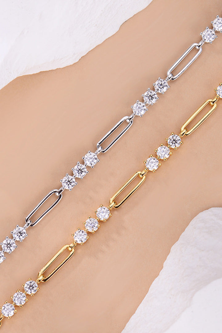 Women's Elegant 1.8 Carat Moissanite Sterling Silver Bracelet