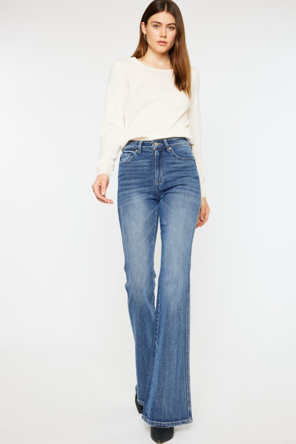 Women's High Waist Flare Jeans (Cat's Whiskers)