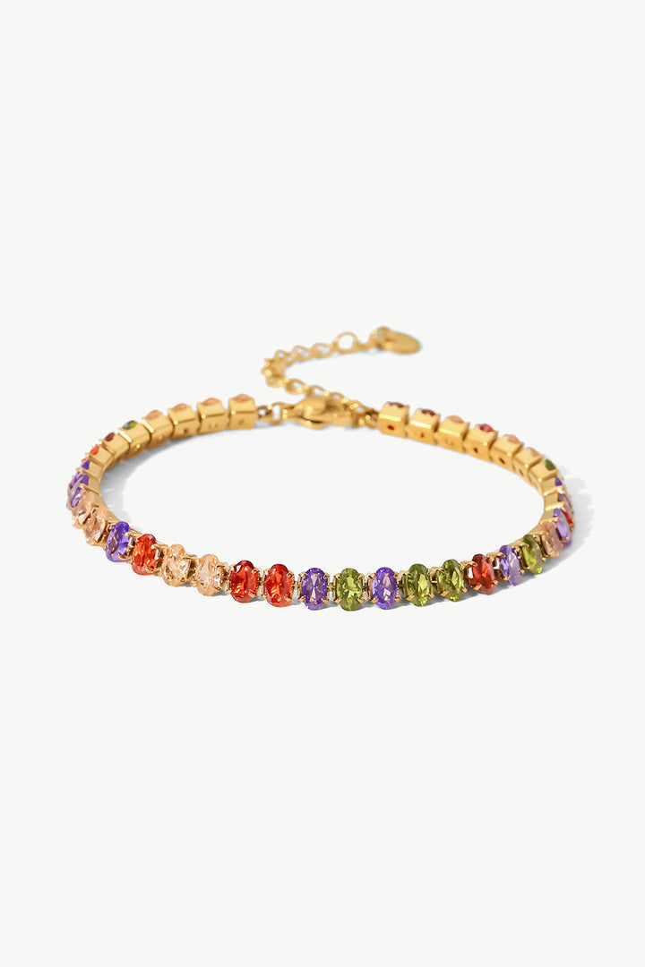 Women's Multicolored Zircon Bracelet in 18K Gold Plating