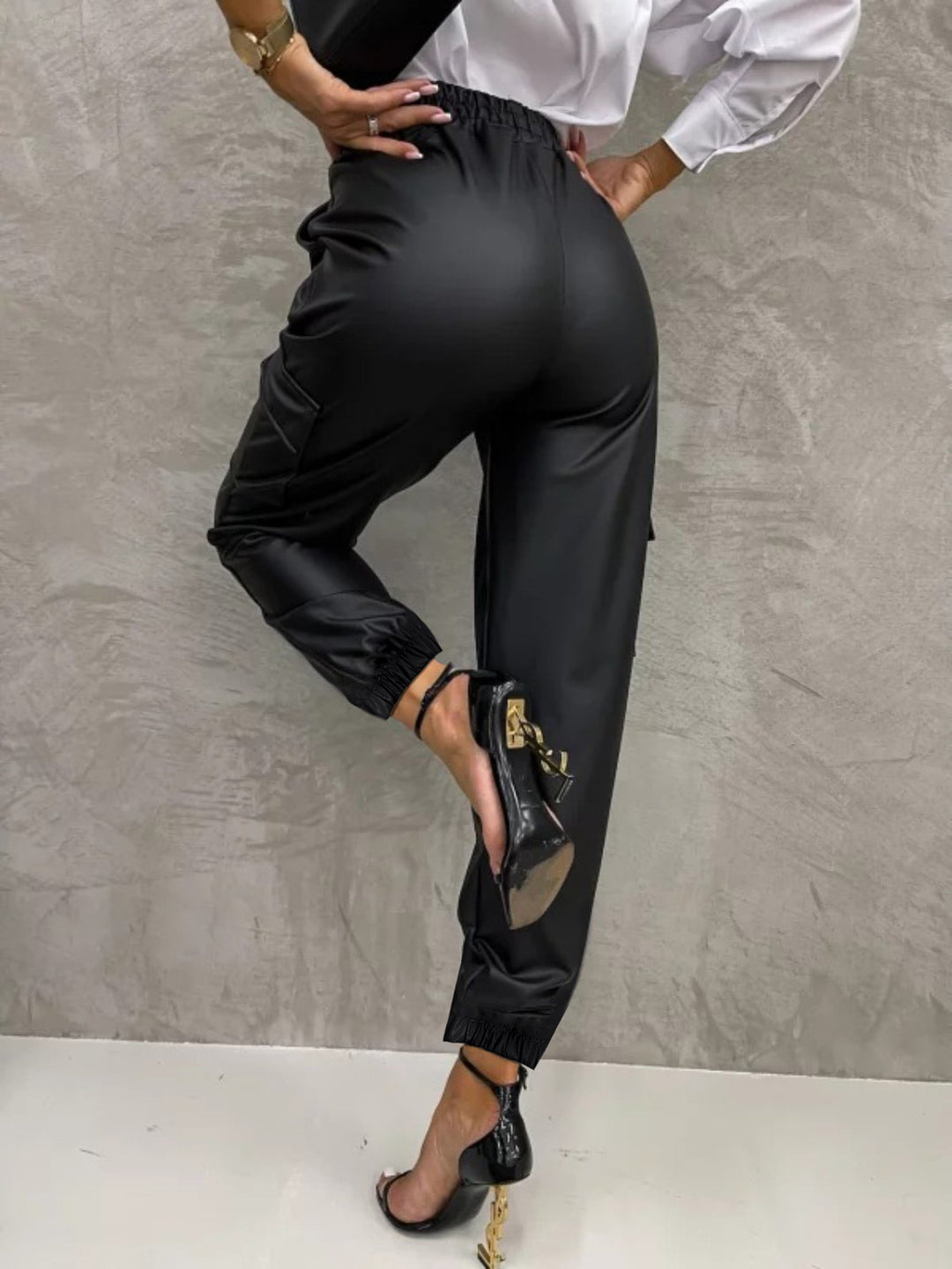 Women's Tied High Waist Pocketed Pants