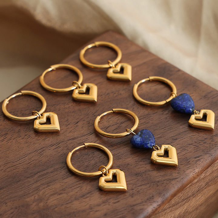 Women's Lapis Lazuli Heart Earrings