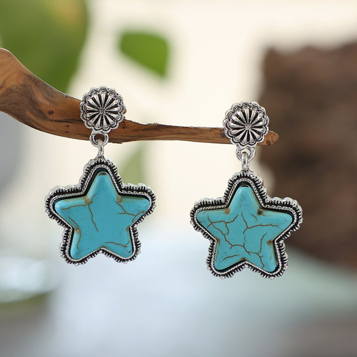 Women's Turquoise Star Earrings