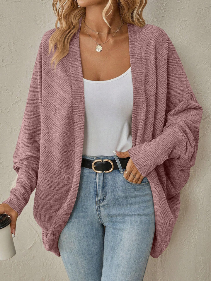 Women's Cozy Open Front Sweater with Dropped Shoulder