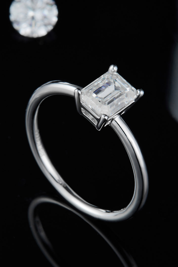 Women's Solitaire Rings with 1 Carat Moissanite in Sterling Silver