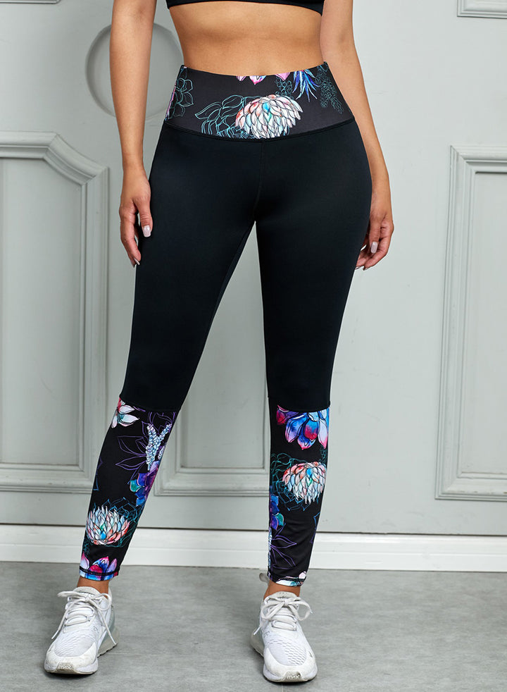 Women's Printed Wide Waistband Active Leggings