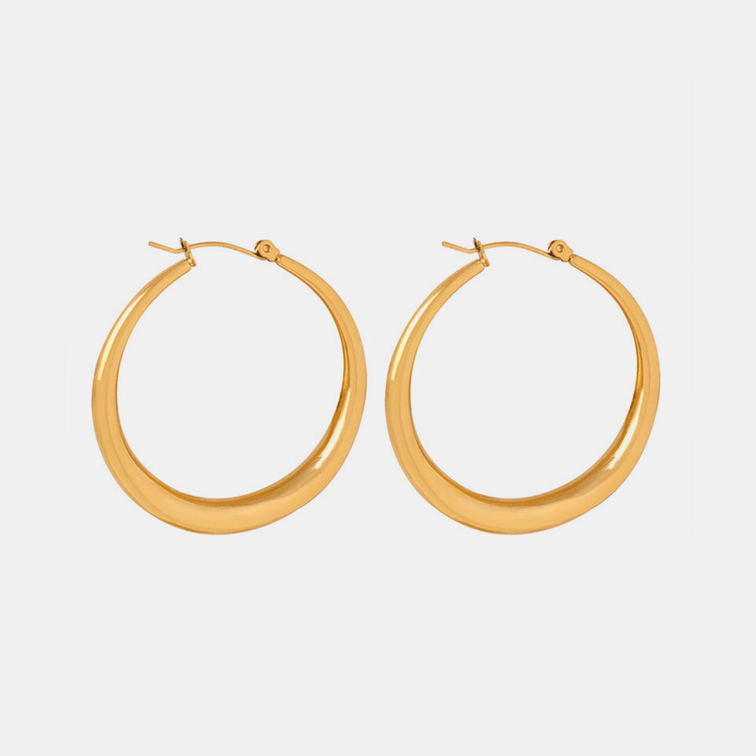 Women's Elegant 18K Gold-Plated Hoop Earrings