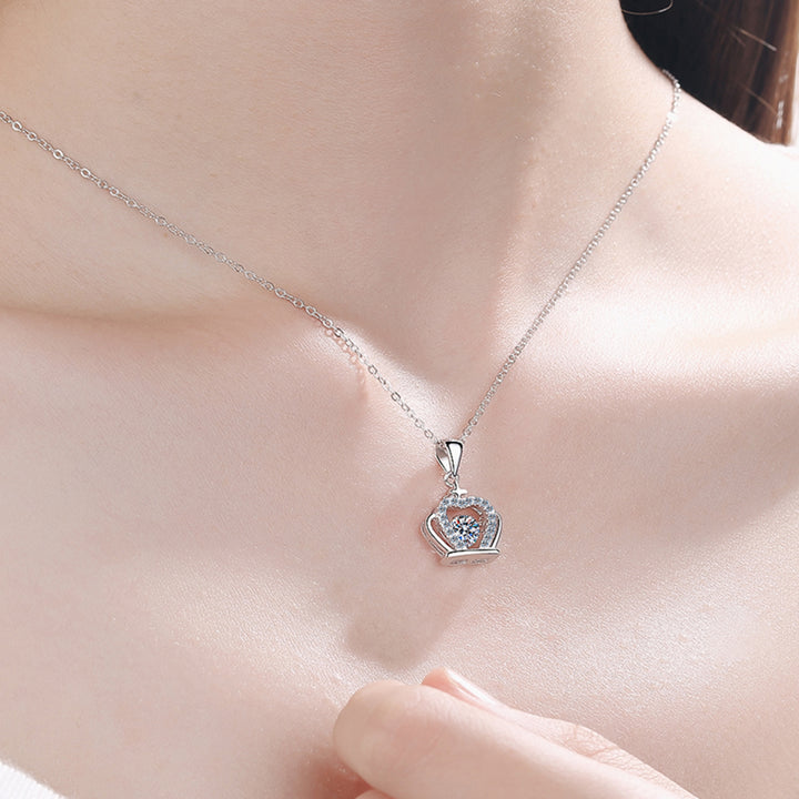 Women's Sparkling Moissanite Crown Necklace