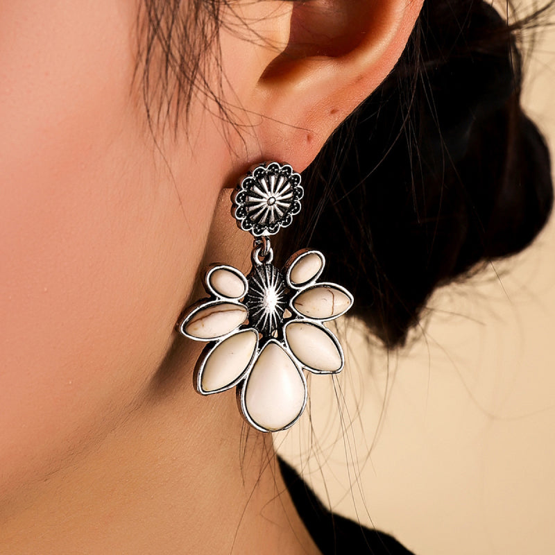 Women's Turquoise Flower Earring