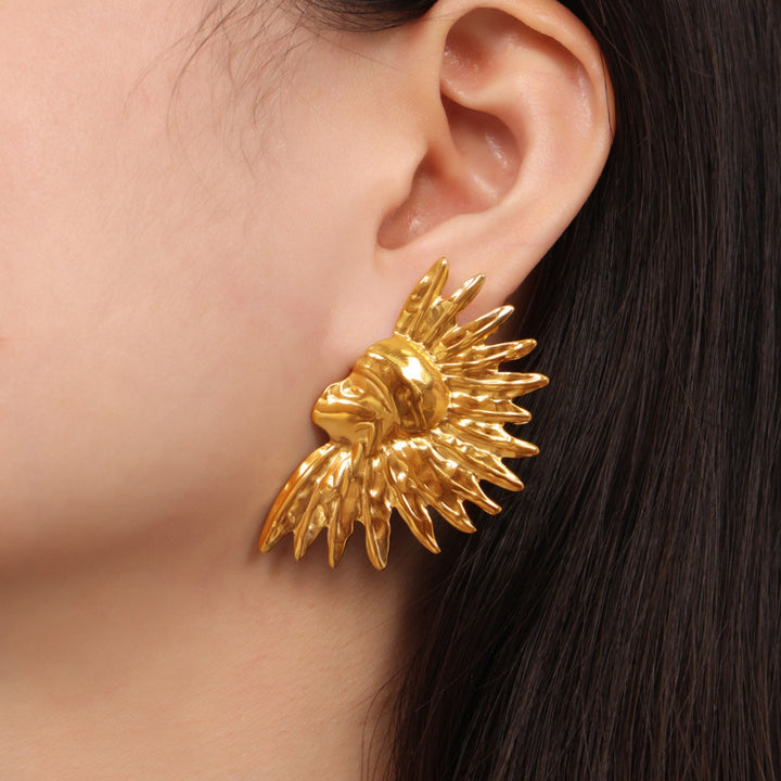 Women's Elegant Gold-Plated Titanium Steel Earrings