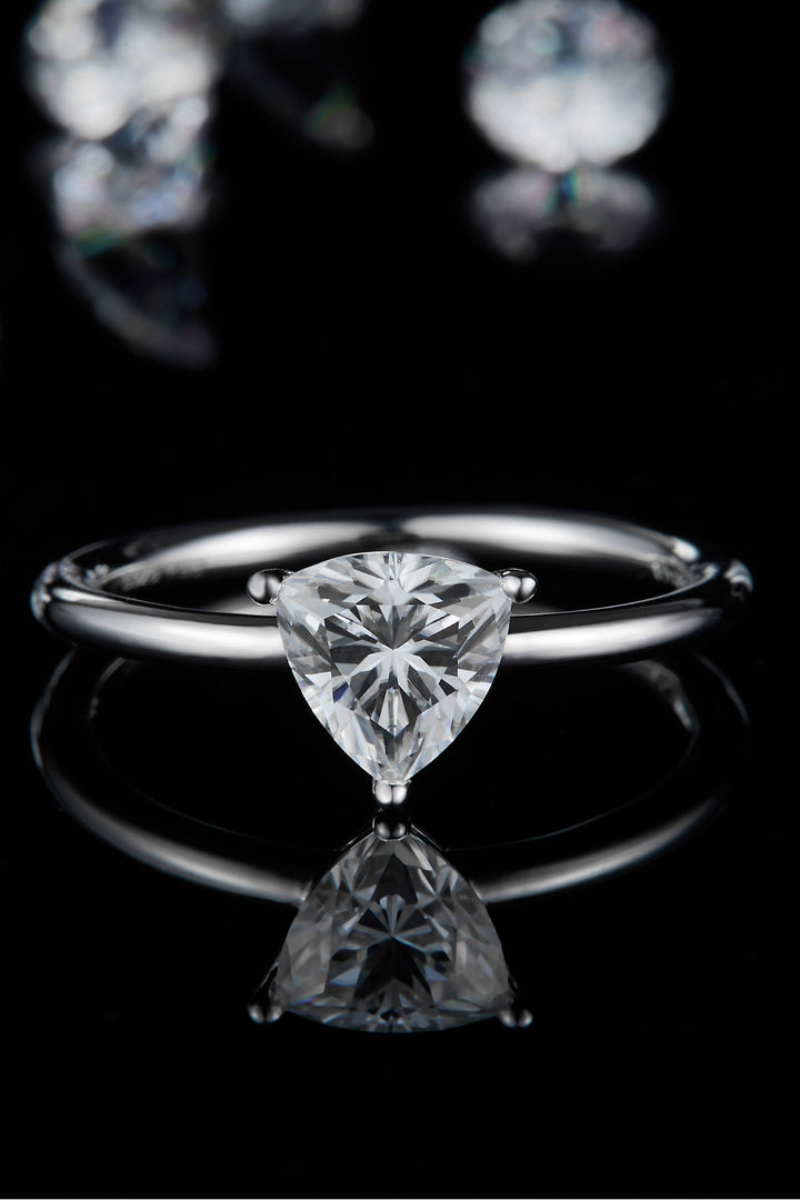 Women's Solitaire Rings with 1 Carat Moissanite in Sterling Silver