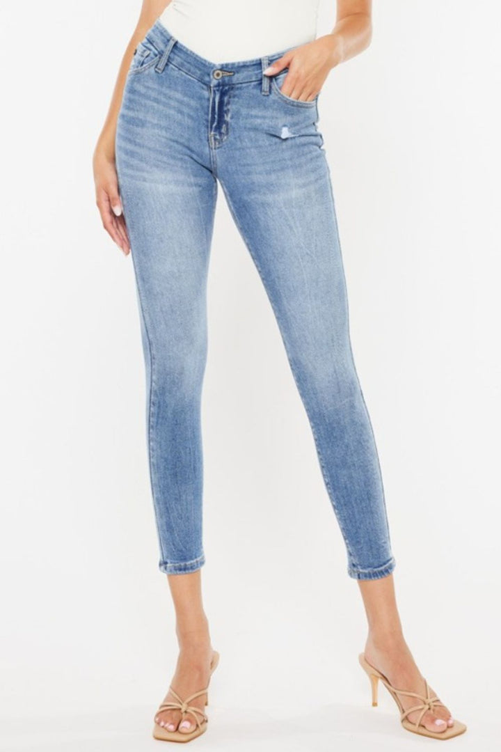 Women's High Waist Cat's Whiskers Skinny Jeans