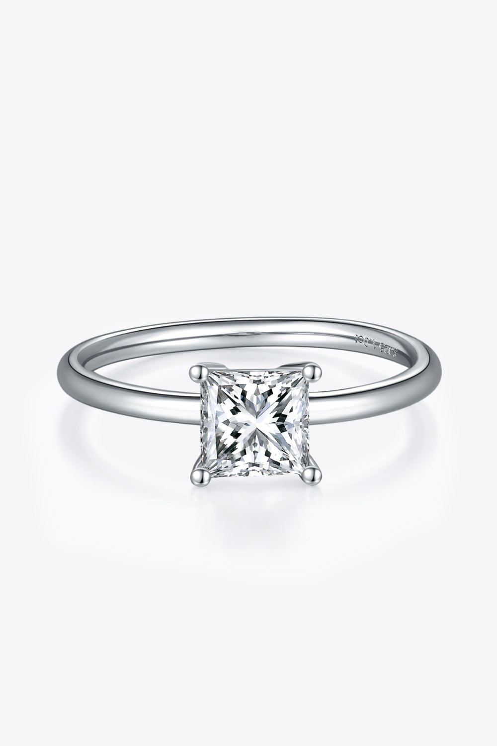 Women's Solitaire Rings with 1 Carat Moissanite in Sterling Silver