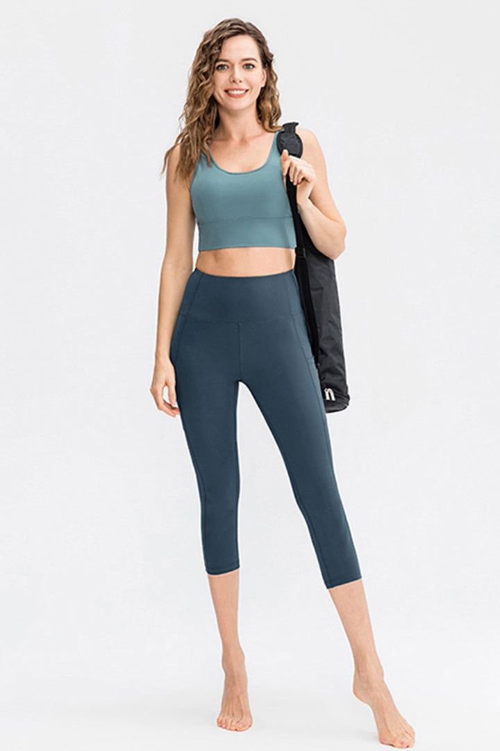 Women's Active Leggings with Wide Waistband and Pockets