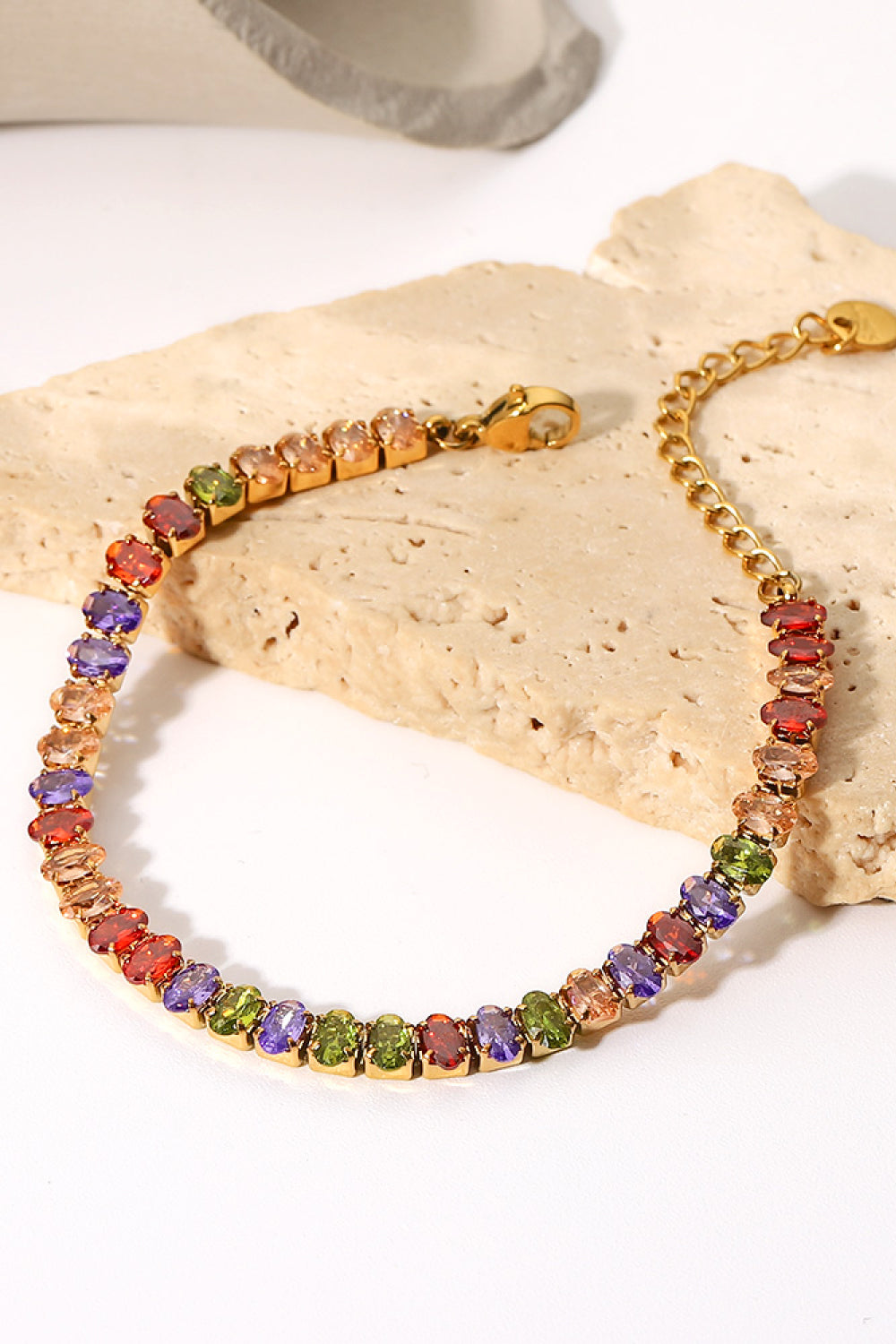 Women's Multicolored Zircon Bracelet in 18K Gold Plating