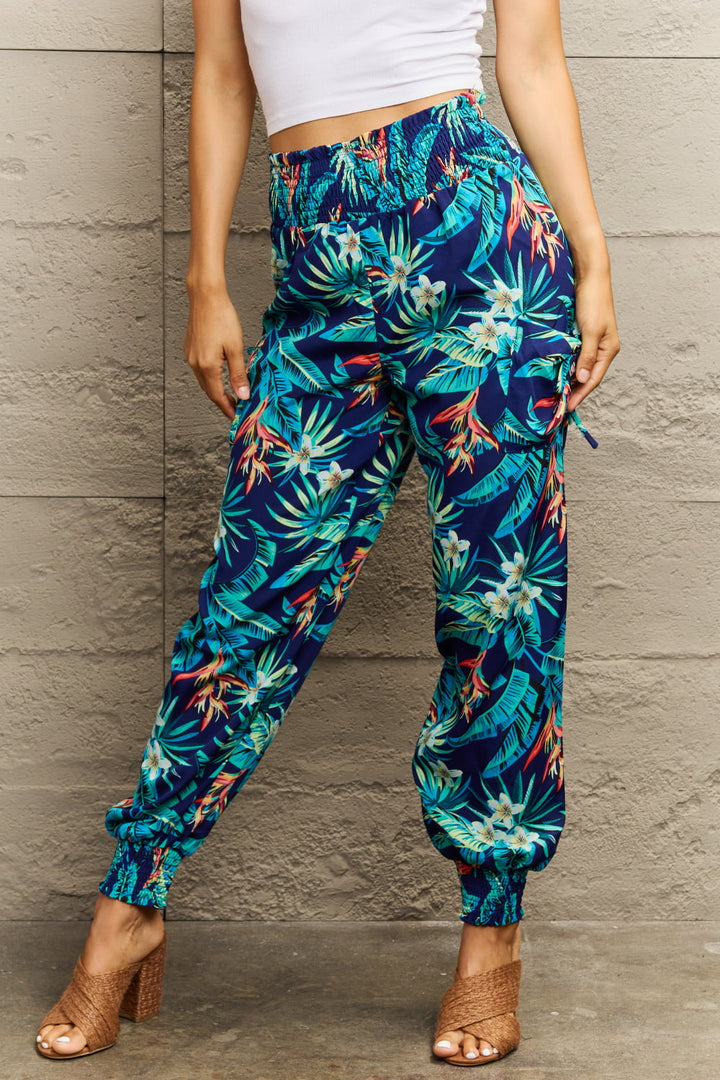 Women's Smocked Floral Print Pants