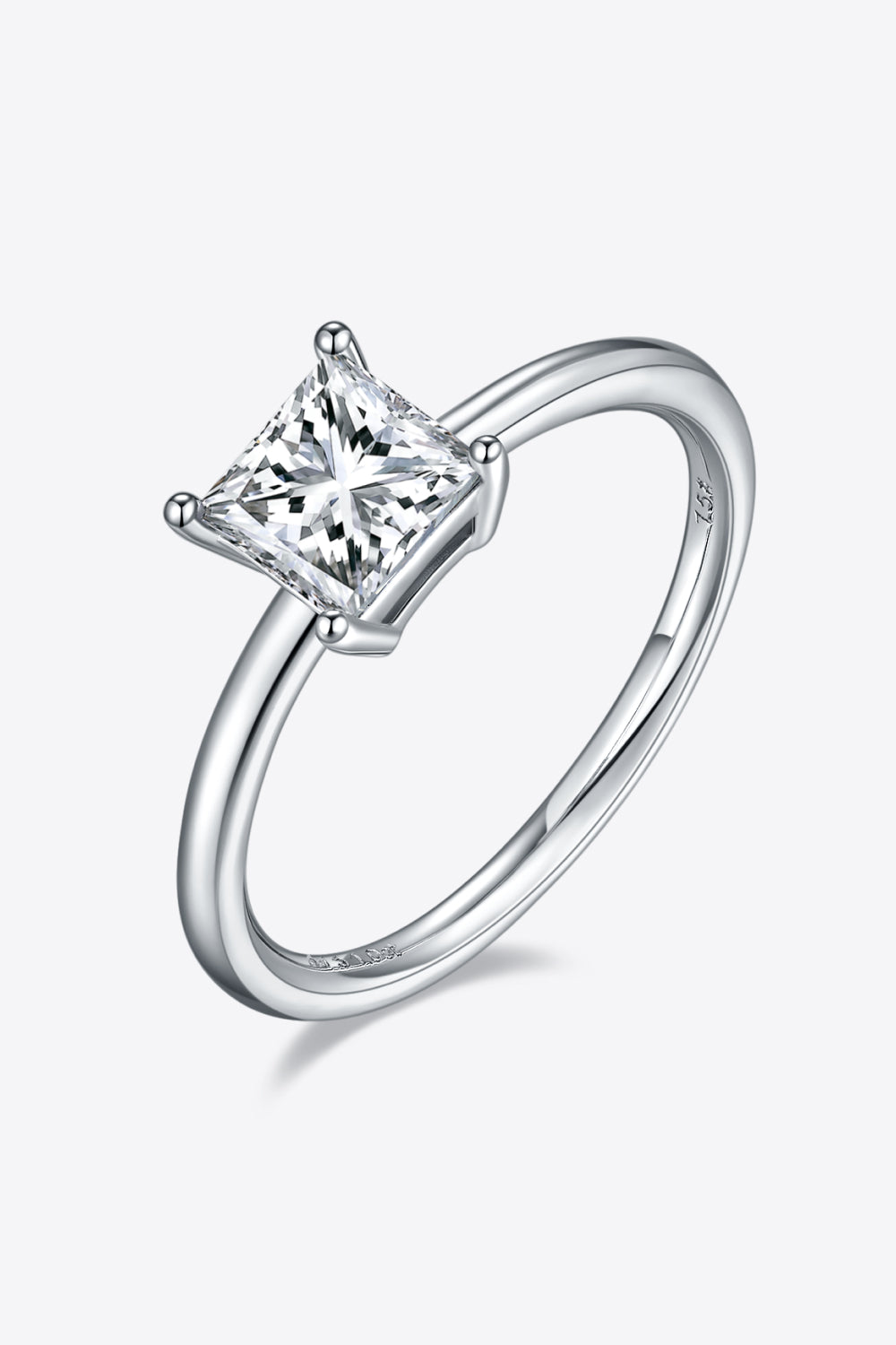 Women's Solitaire Rings with 1 Carat Moissanite in Sterling Silver