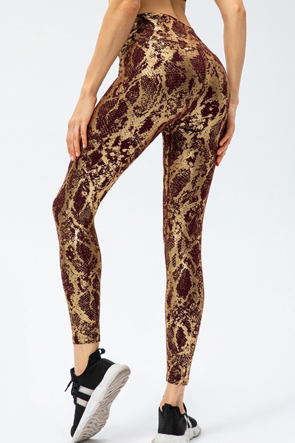 Women's Leopard Print Slim Fit Wide Waistband Leggings