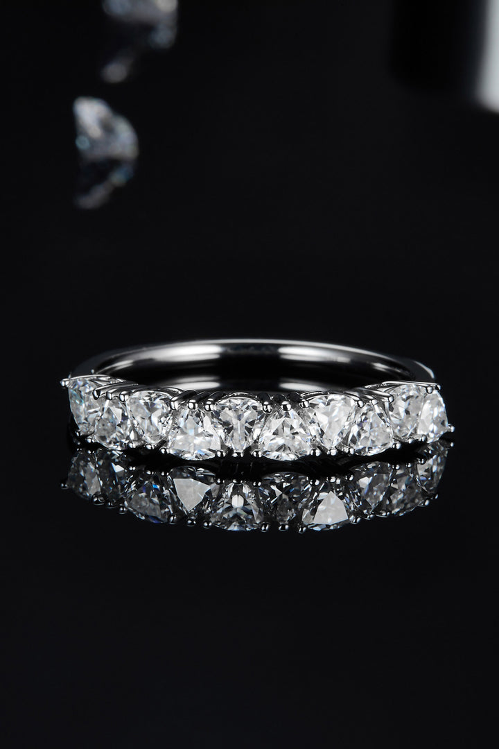 Women's Moissanite Half-Eternity Ring (1 Carat, Sterling Silver)