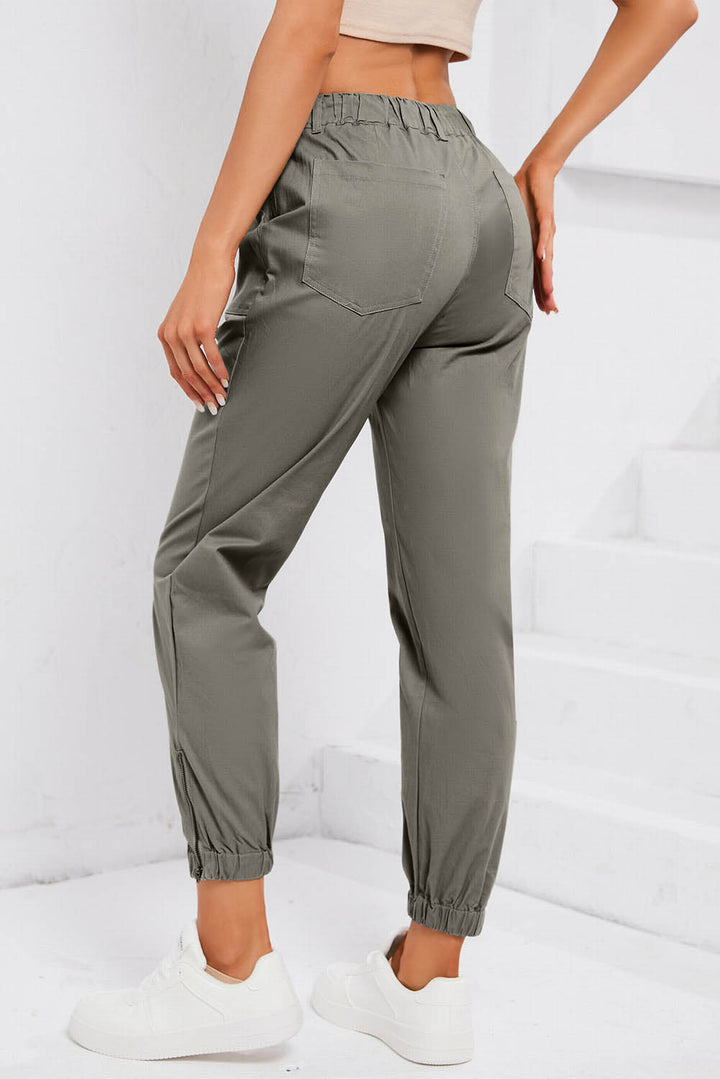 Women's Comfortable Drawstring Side Zip Pants