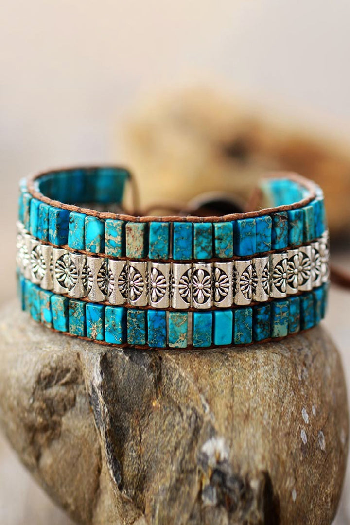 Women's Triple Layer Gemstone Bracelet