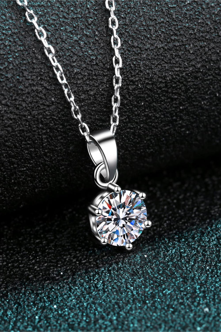 Women's Sparkling 1 Carat Moissanite Sterling Silver Necklace