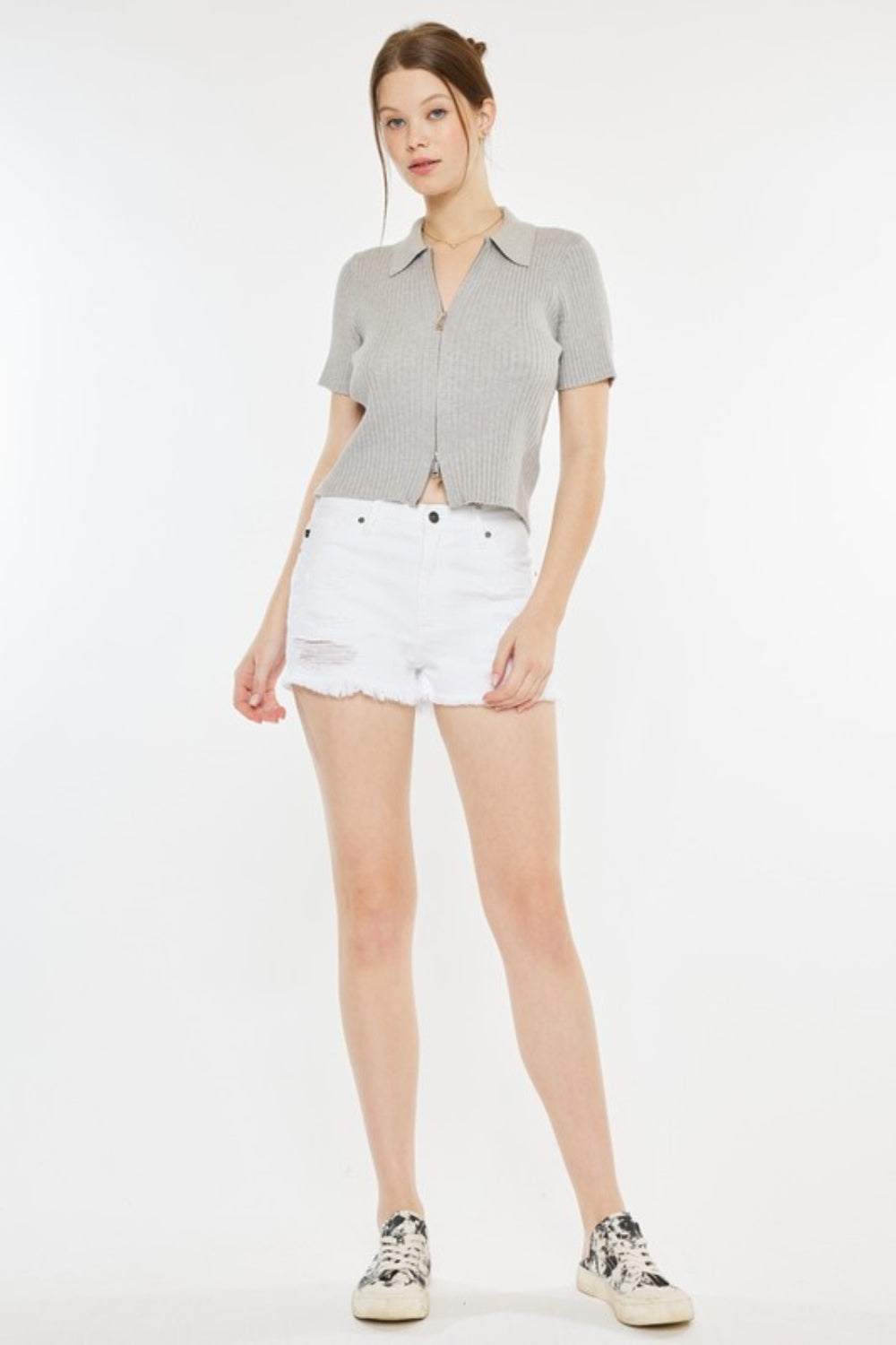 Women's Distressed Raw Hem Denim Shorts