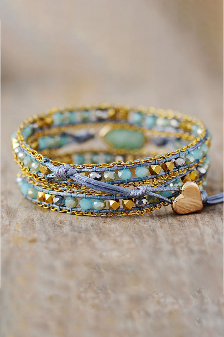 Women's Teardrop Triple Layer Beaded Bracelet