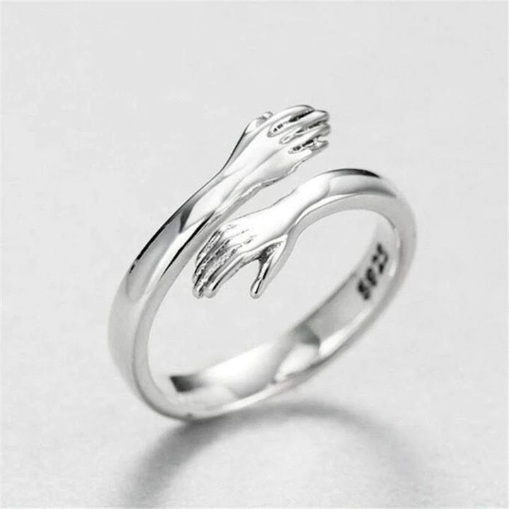 Women's Sterling Silver Hug Shape Bypass Rings