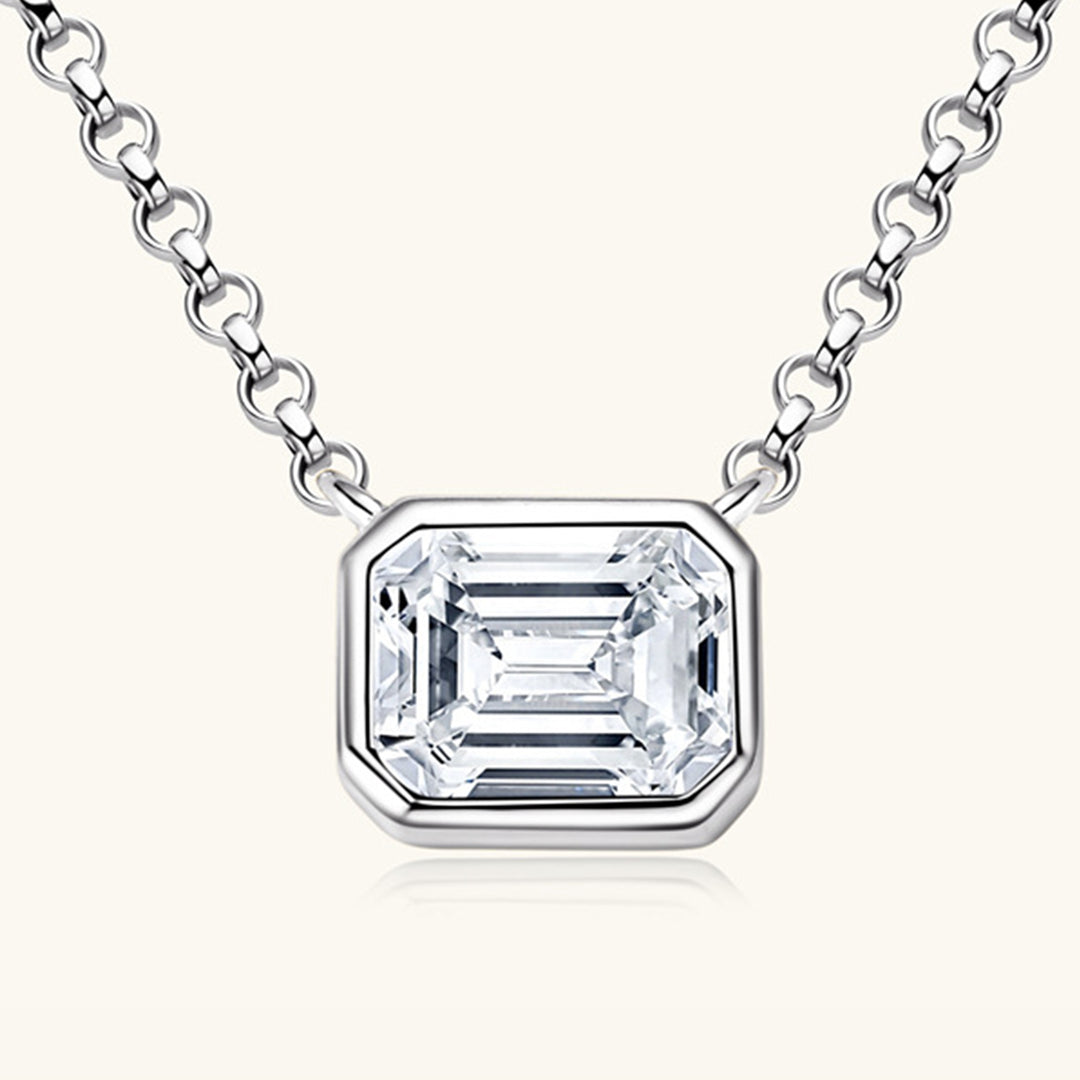 Women's Elegant 1 Carat Moissanite Sterling Silver Necklace