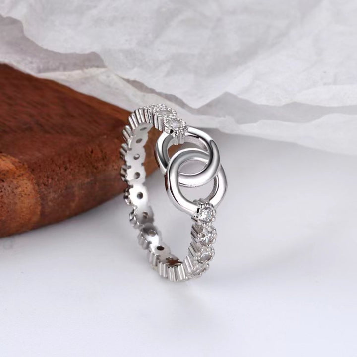 Women's Elegant Sterling Silver Zircon Rings