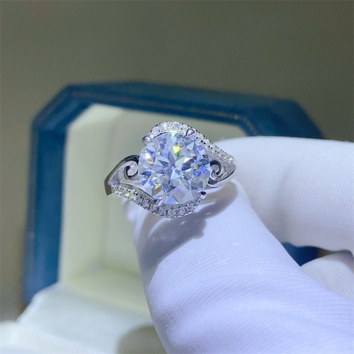 Women's Elegant 3 Carat Moissanite Sterling Silver Rings