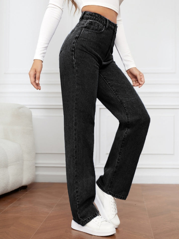 Women's Classic High Waist Straight Leg Jeans