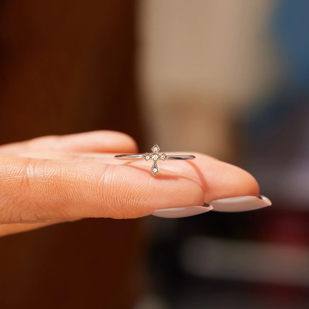 Women's Sterling Silver Cross Rings