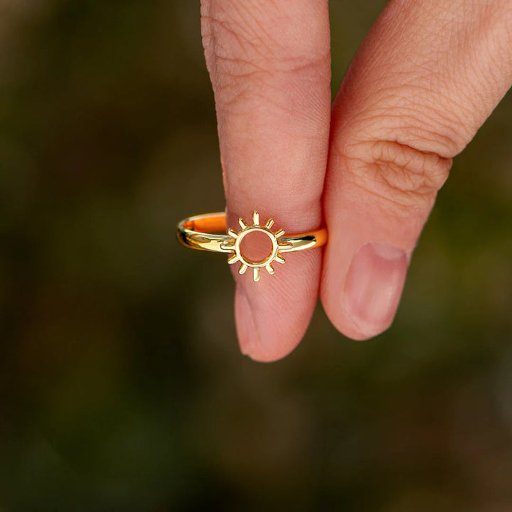 Women's Sun Shape 18K Gold-Plated Rings