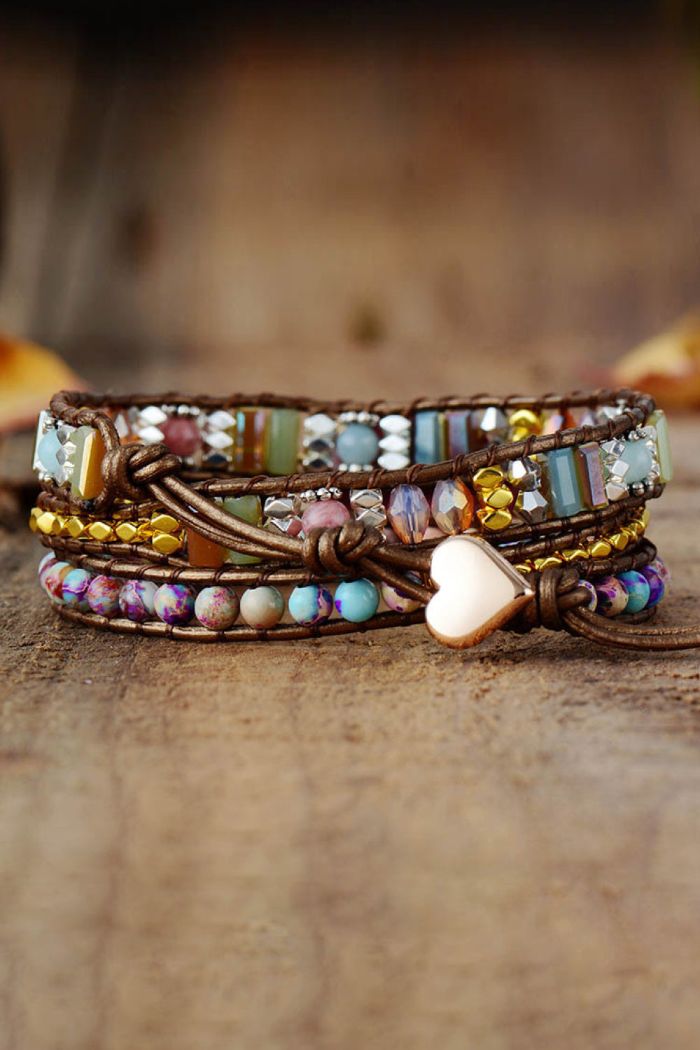 Women's Crystal Beaded Natural Stone Bracelet