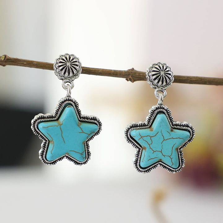 Women's Turquoise Star Earrings