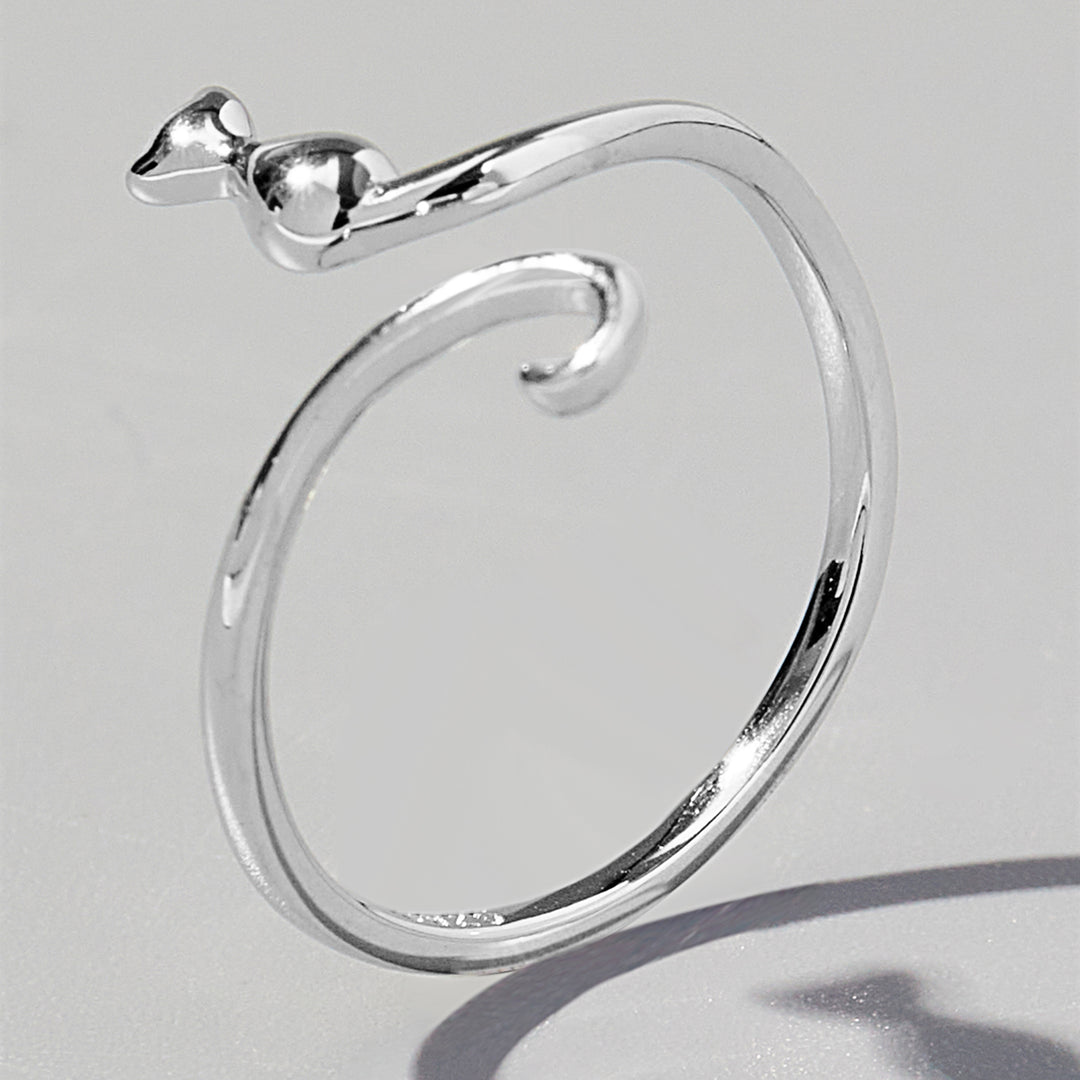 Women's Cat Shape Sterling Silver Rings