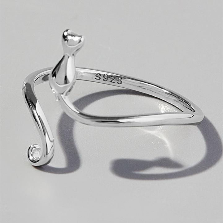 Women's Cat Shape Sterling Silver Rings