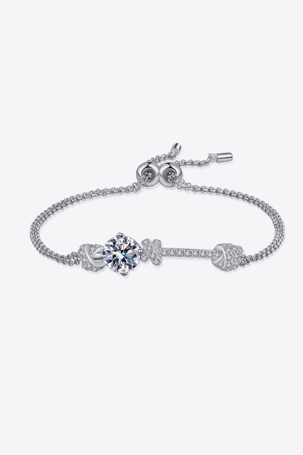 Women's Sparkling 2 Carat Moissanite Sterling Silver Bracelet