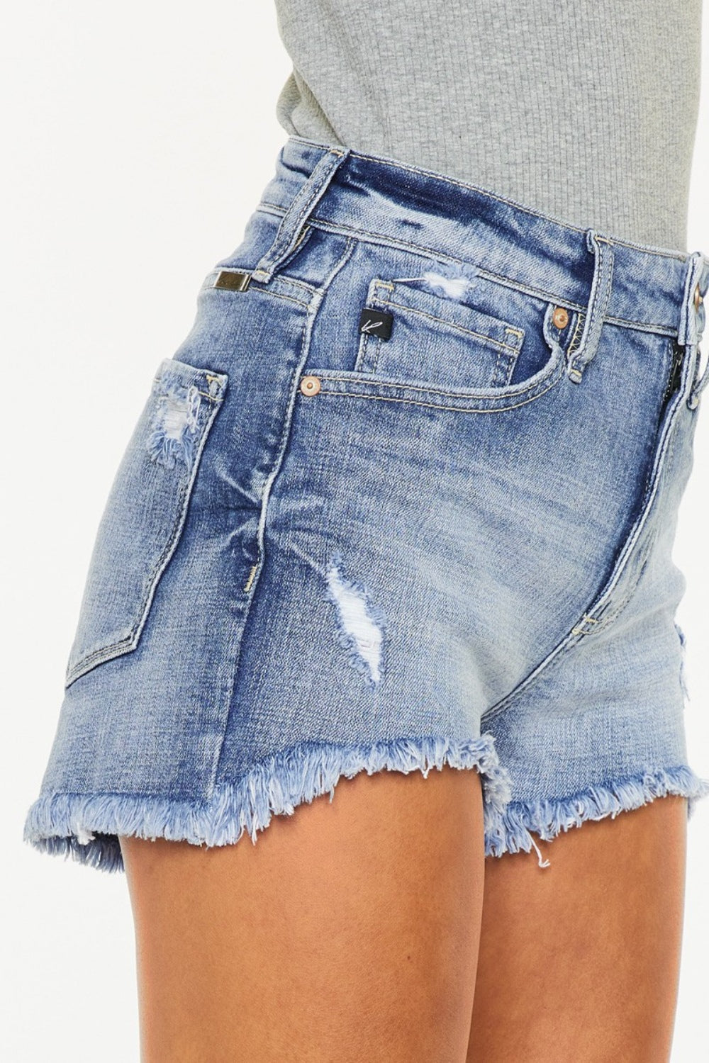 Women's Distressed Raw Hem Denim Shorts