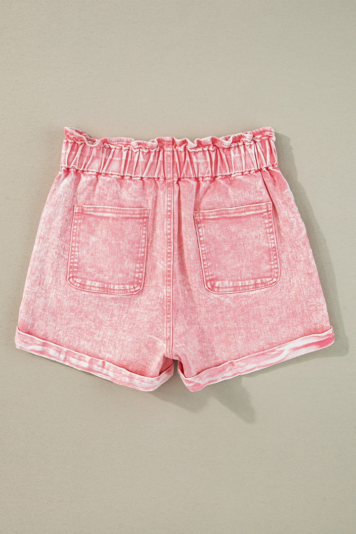 Women's Denim Paperbag Waist Shorts